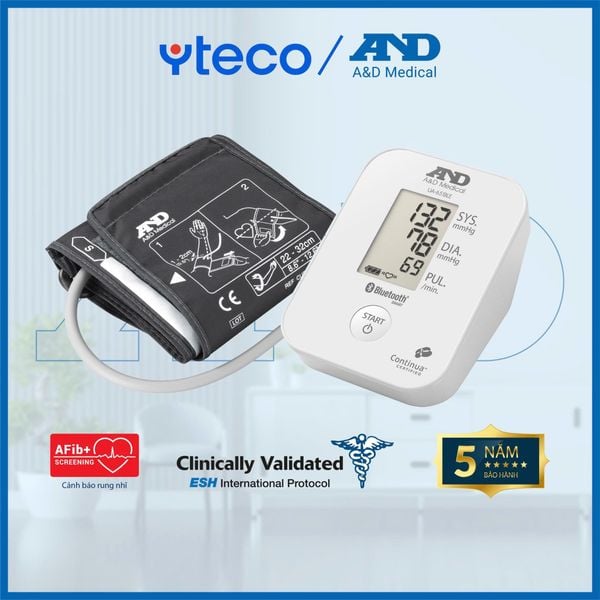 Máy Đo Huyết Áp Điện Tử Bắp Tay (AND, UA-651BLE, ASIA , Nhật Bản) - YTECO