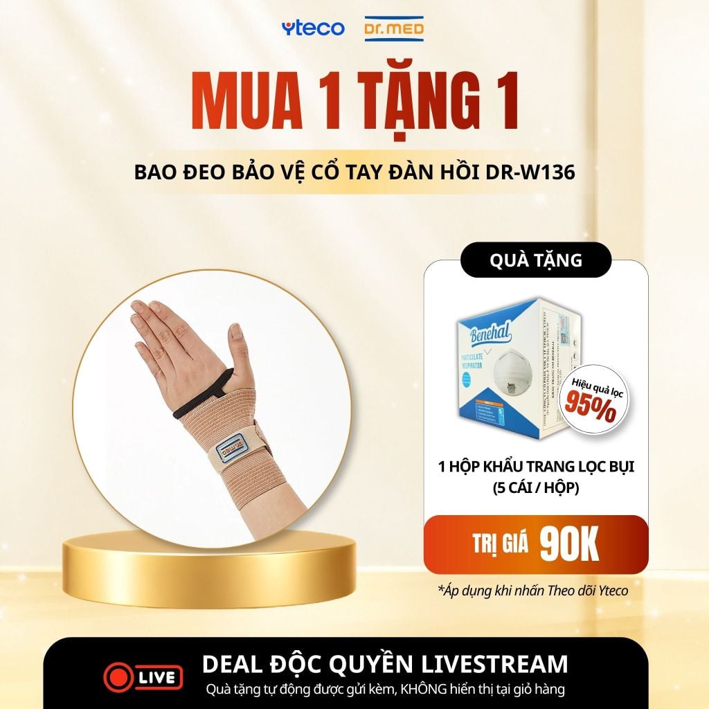 Bao đeo bảo vệ cổ tay đàn hồi Dr.MED DR-W136 - YTECO