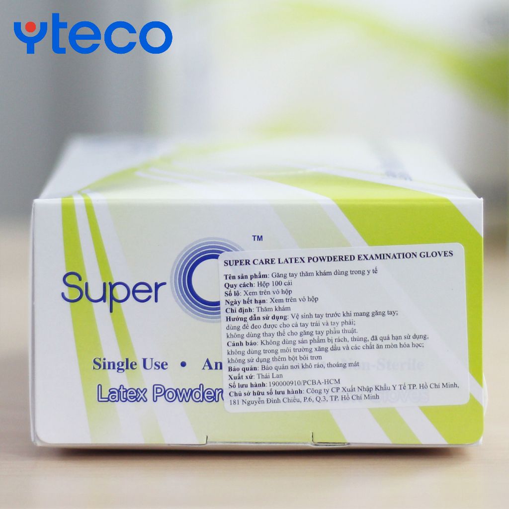 Găng tay có bột Super Care Latex Powdered Examination (H/100 cái)