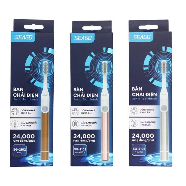 Bàn chải điện SEAGO | SG-2102 - Bảo hành 12 tháng (1 đổi 1) Bảo hành của nhà sản xuất