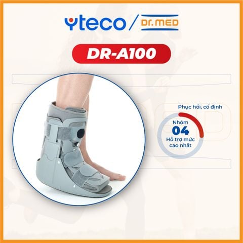 Giày ống đi bộ hỗ trợ gãy xương với bàn đạp bơm khí bên trong (10 inch) Dr.MED DR-A100 - YTECO