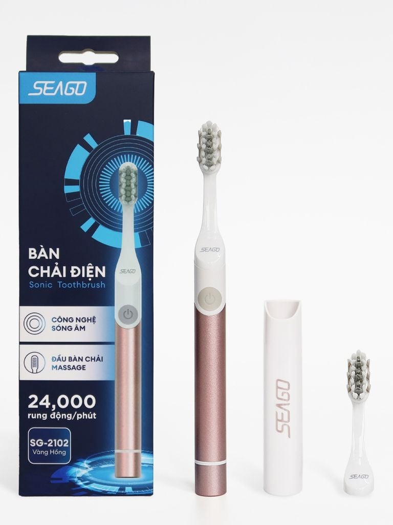 Combo 2 đầu bàn chải điện sóng âm Seago SG-2102 - YTECO