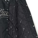  Áo Khoác Bomber MLB Nylon Front Graphic Varsity Jacket New York Yankees 3AJPV0244-50BKS Màu Đen Tay Trắng 