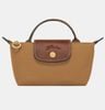  Túi Xách Longchamp Le Pliage Original Pouch With Handle Fawn / Chamois - Recycled Canvas Size Mini Màu Nâu Nhạt Nắp Nâu 
