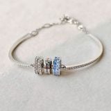  Vòng Tay, Lắc Tay SWAROVSKI Connexus bracelet Mixed cuts, Love is around, Blue, Rhodium plated 5690039 