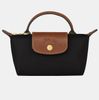  Túi Xách Longchamp Le Pliage Original Pouch With Handle Black - Recycled Canvas Size Mini Màu Đen Nắp Nâu 