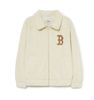  Áo Khoác Lông MLB Ecofur Varsity Jacket CLE Màu Trắng 3AFDVO236 