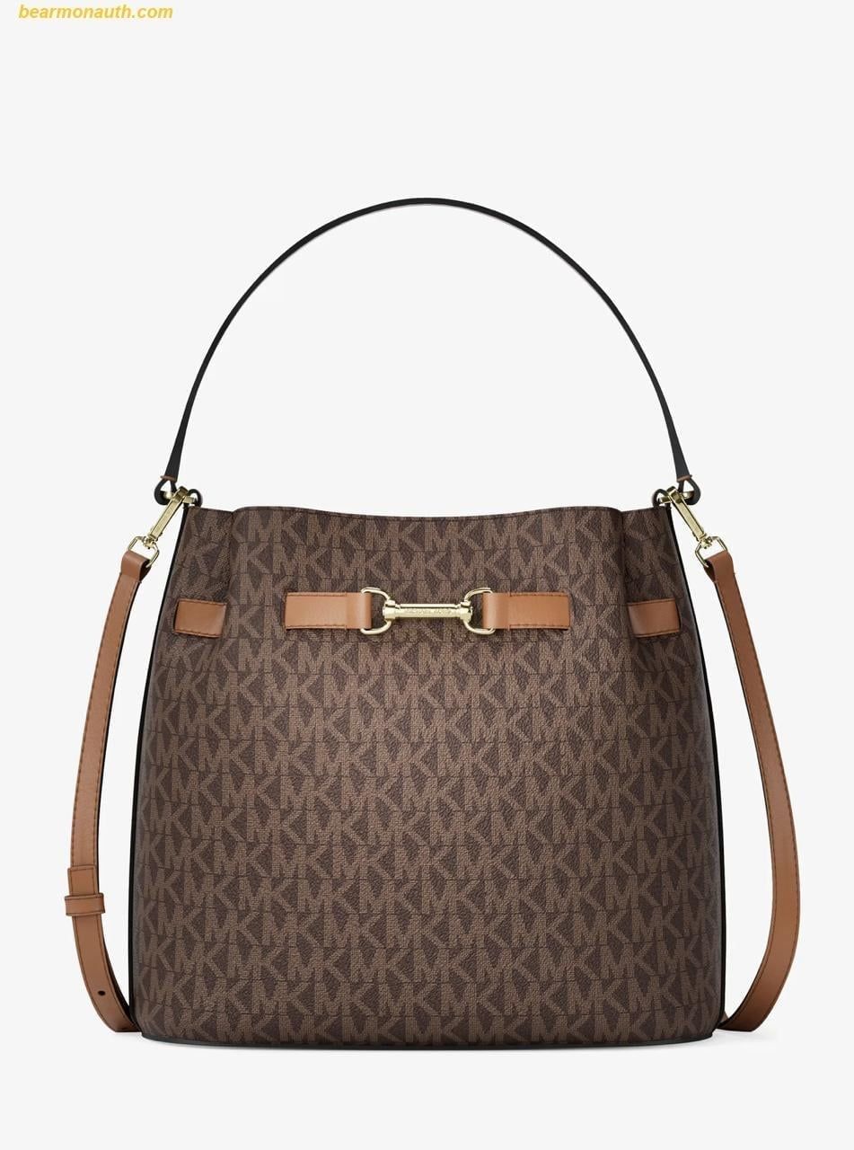  Túi Xách Michael Kors Carson Medium Signature Logo Convertible Bucket Crossbody Bag Brown 35R6G2ZS6B 