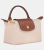  Túi Xách Longchamp Le Pliage Original Pouch With Handle Paper - Recycled Canvas Size Mini Màu Trắng Ngà Nắp Nâu 