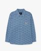  Áo Sơ Mi MLB Denim Jacquard New York Yankees 3ADRM0131-50INS Màu Xanh Blue 