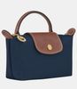  Túi Xách Longchamp Le Pliage Original Pouch With Handle Navy - Recycled Canvas Size Mini Màu Xanh Navy Nắp Nâu 