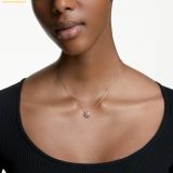  Dây Chuyền, Vòng Cổ Swarovski Una necklace Round cut, White, Rose gold-tone plated 5272364 
