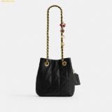  Túi Đeo Chéo Coach Jade Drawstring Bag With Quilting Black CER88 