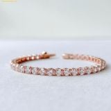  Vòng Tay, Lắc Tay Swarovski Matrix Tennis bracelet Round cut, SKU 5657657, Rose gold 