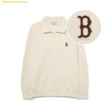  Áo Half Zip MLB Basic Small Logo Half Zip-Up Overfit Man-to-Man BOS (D.Cream) 3AMTB0534-43CRD 
