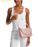  Túi Đeo Vai Michael Kors Jet Set Medium Signature Logo Pochette Crossbody Bag Màu HỒNG Logo 
