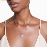  Dây Chuyền Swarovski Idyllia pendant Mixed cuts, Flower, Blue, Rhodium plated 5680013 