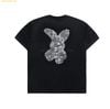 Áo Phông ADLV Bear Doll Fuzzy Rabbit Short Sleeve T-Shirt Đen