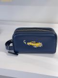  Túi Cầm Tay Coach Small Travel Kit With Car Print Deep Blue Multi CEK63 