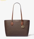  Túi Đeo Vai Michael Kors Sheila Large Signature Logo Tote Bag 35S4G6HT9B Nâu Logo 
