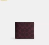  Ví Nam Coach 3-In-1 Wallet In Blocked Signature Canvas Black Currant CW380 