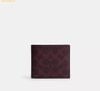 Ví Nam Coach 3-In-1 Wallet In Blocked Signature Canvas Black Currant CW380