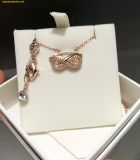  Dây Chuyền, Vòng Cổ Swarovski Hyperbola pendant Pavé, Infinity, White, 18k rose gold finish 5684084 