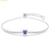  Lắc Tay Swarovski One bracelet Mixed cuts, Heart, Blue, Rhodium plated 5743019 