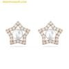 Khuyên Tai, Bông Tai Swarovski Stella Stud Earrings Round Cut, Star, White, Rose Gold-Tone Plated 5645465