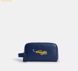  Túi Cầm Tay Coach Small Travel Kit With Car Print Deep Blue Multi CEK63 