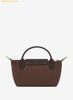  Túi Xách Longchamp Le Pliage Green Pouch with Handle Size Mini Mocha 