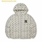  Áo Khoác Phao MLB Monogram New York Yankees 3ADJM0326-50CRS Trắng Kem 