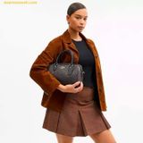  Túi Xách Dáng Trống Coach Rowan Satchel Bag In Signature Canvas Black CV961 