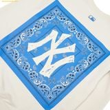  Áo Sweater MLB Paisley Man-to-Man New York Yankees Sweatshirts Unisex White 3AMTI0121-50CRS 
