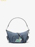  Túi Đeo Xách Michael Kors Merritt Small Embellished Denim Convertible Crossbody Bag Washed Denim 35T6S0WC1B 