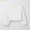  Áo Khoác Lông WHOAU (SAPO) [Synthetic Leather] Fur Round Neck Jacket SPJLE4VW21 Trắng 