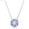 Dây Chuyền Swarovski Idyllia pendant Mixed cuts, Flower, Blue, Rhodium plated 5680013