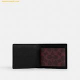  Ví Nam Coach 3-In-1 Wallet In Blocked Signature Canvas Black Currant CW380 