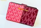  Ví Gập Bucket Michael MK Jet Set Medium Logo Wallet Đỏ Logo 