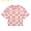  Áo Croptop MLB Kẻ Caro Philadelphia Phillies Tshirt 3FTSO0333-10PKL Màu Hồng 