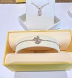  Vòng Tay, Lắc Tay Swarovski Swan bracelet Mixed cuts, Swan, White, Rose gold-tone plated 5738202 