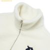  Áo Khoác Lông MLB Basic Mega Logo Stand-Neck Fleece Jumper DT 3AFDB0326-46CRS - Trắng Kem 