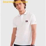  Áo Polo Tommy Hilfiger White Polo Shirt with Logo & Contrast Collar T-shirt Trắng 