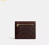  Ví Thẻ Coach Mila Small Flap Wallet In Signature Canvas Maple CAT56 