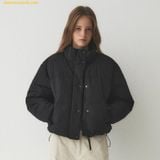  Áo Khoác Phao WHOAU High Neck Short Puffer Padding WHJPE4V15F màu Đen 