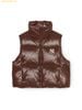  Áo Khoác Phao Ghile MLB Women's Basic Glossy Crop Padded Vest NY (D.Brown) 3FDVB2046-50BRD Nâu 