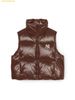  Áo Khoác Phao Ghile MLB Women's Basic Glossy Crop Padded Vest NY (D.Brown) 3FDVB2046-50BRD Nâu 