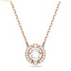 Dây Chuyền, Vòng Cổ Swarovski Una necklace Round cut, White, Rose gold-tone plated 5272364