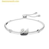  Vòng Tay, Lắc Tay Swarovski Swan bracelet Swan, Black, Rhodium plated 5614119 