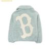  Áo Khoác Lông MLB Basic Stand Neck Mega Logo Soft Dumble Fleece Jumper Boston Red Sox 3AJPF3016-43MTL 